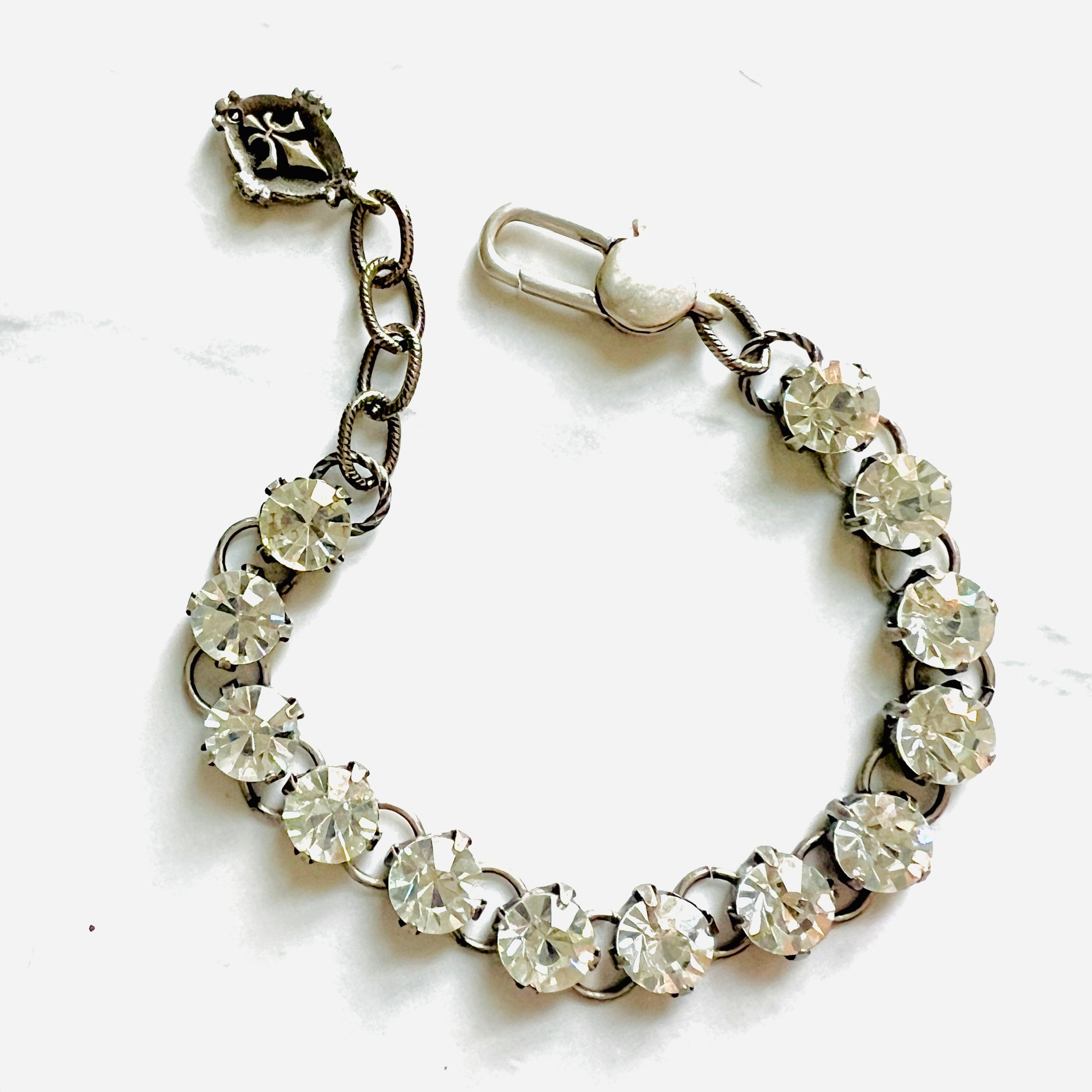 Buy Swarovski Crystal Bracelet Bezel Set Clear Crystals Long Necklace  Designer Signed Jewelry Online in India - Etsy