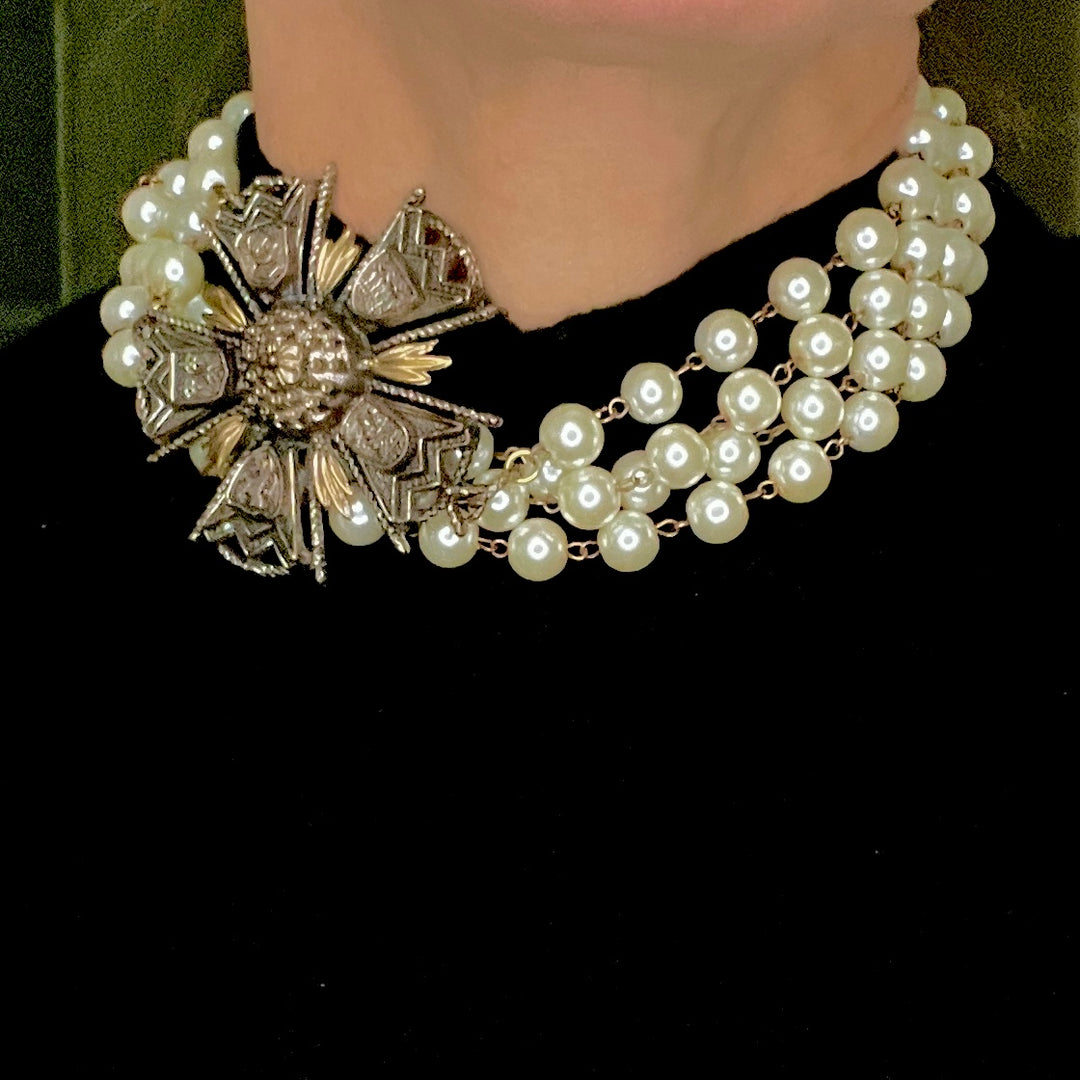 St. Germain Convertible Pearl Necklace Sash