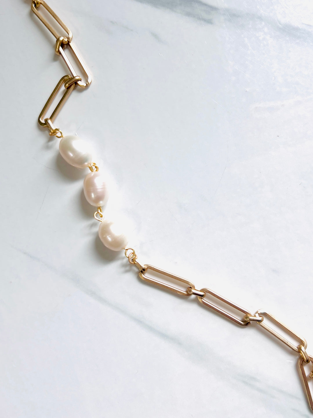 Celine Paperclip and Pearl Chain Convertible Necklace