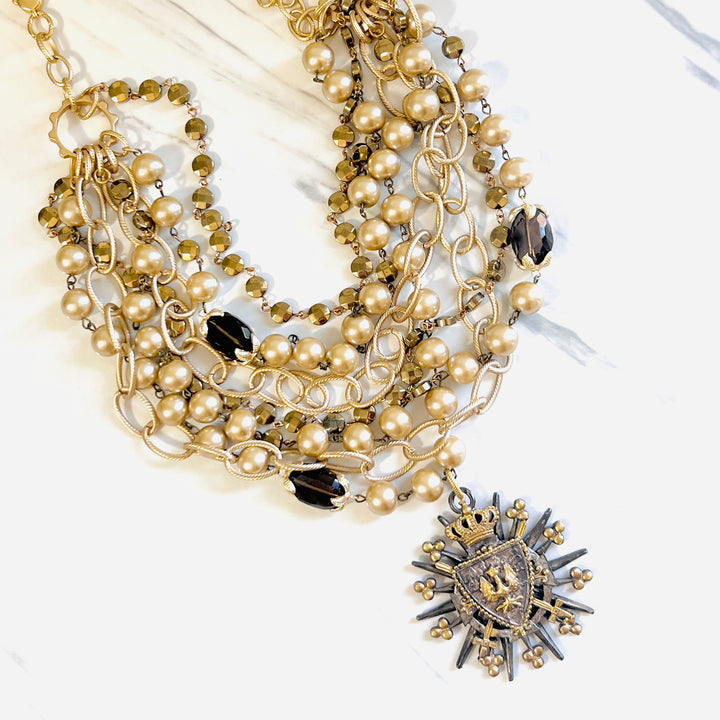 Champagne Dreams Multi-Strand Statement Necklace