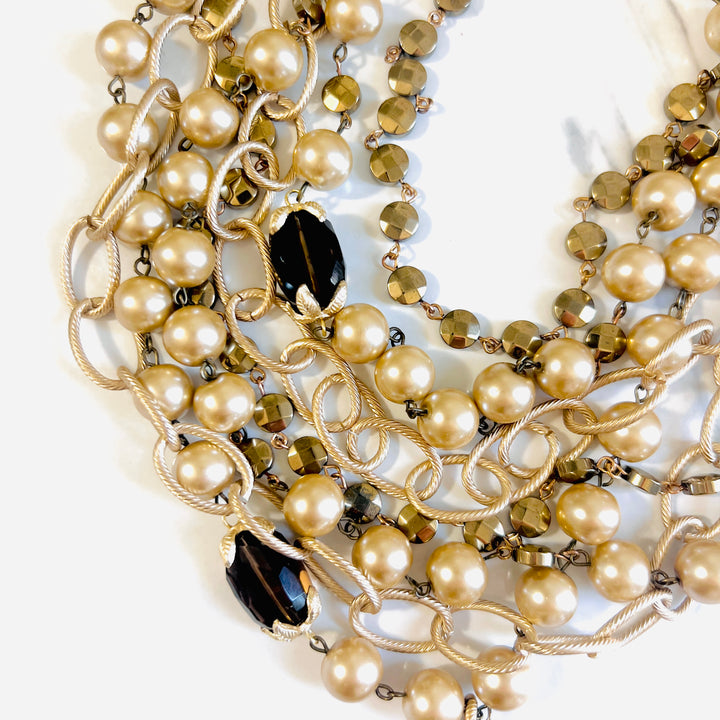 Champagne Dreams Multi-Strand Statement Necklace