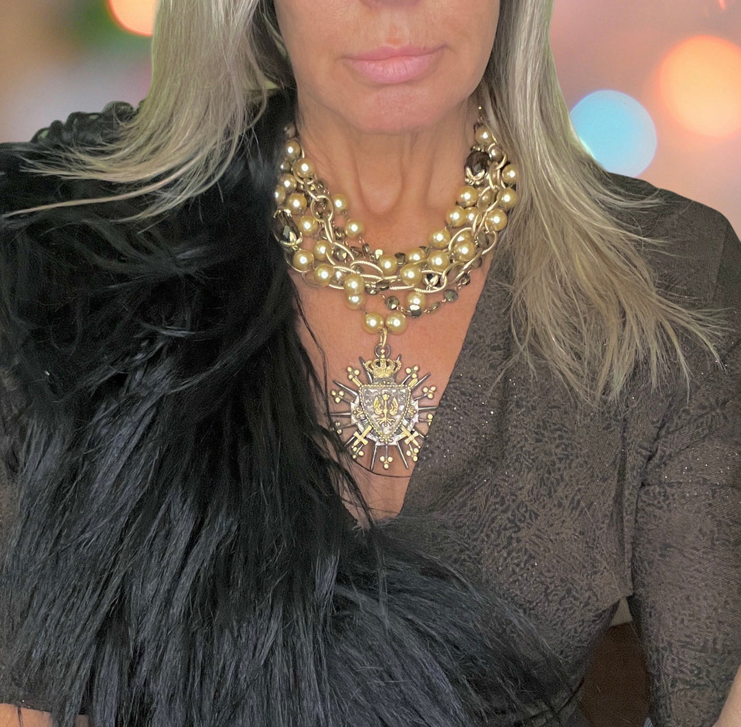 Champagne Dreams Multi-Strand Statement Necklace