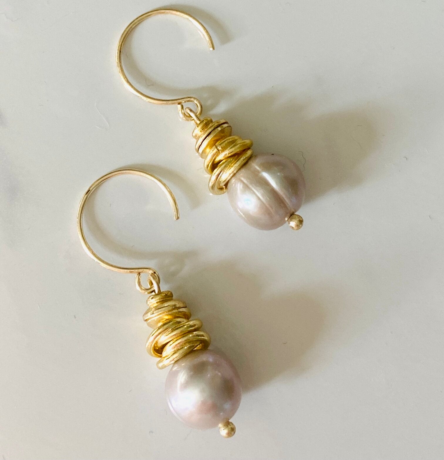 Twist Fresh Water Pearl Earrings