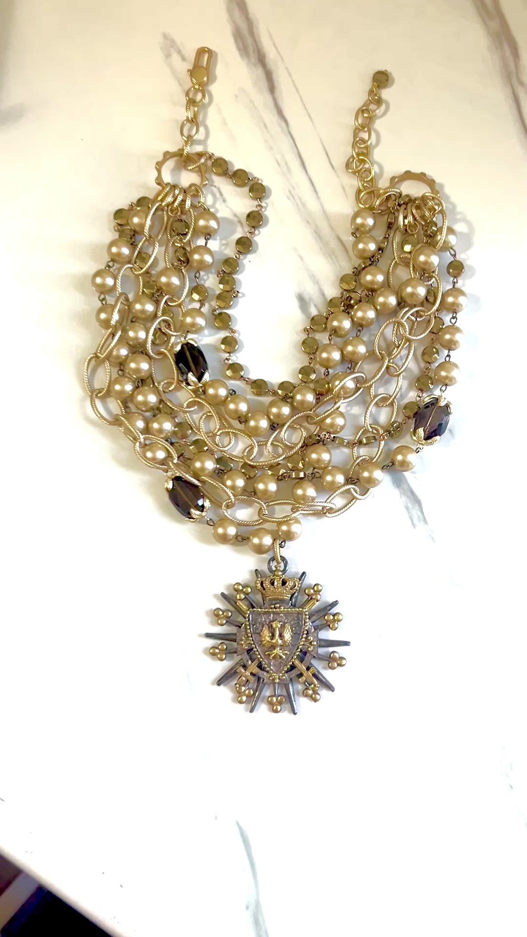 Champagne Dreams Multi-Strand Statement Necklace